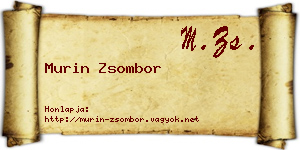 Murin Zsombor névjegykártya